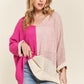ADORA Side Slit Color Block Long Sleeve Sweater