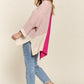ADORA Side Slit Color Block Long Sleeve Sweater
