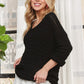ADORA V-Neck Drop Shoulder Long Sleeve Sweater