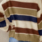 Contrast Striped Round Neck Long Sleeve Sweater