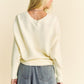 Davi & Dani Round Neck Batwing Sleeve Sweater