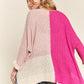 ADORA Side Slit Color Block Long Sleeve Sweater