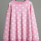 Contrast Round Neck Long Sleeve Sweater