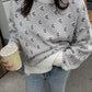 Contrast Round Neck Long Sleeve Sweater