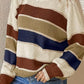 Contrast Striped Round Neck Long Sleeve Sweater