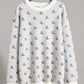 Contrast Round Neck Long Sleeve Sweater
