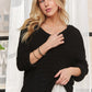 ADORA V-Neck Drop Shoulder Long Sleeve Sweater