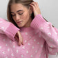 Contrast Round Neck Long Sleeve Sweater