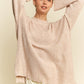 Davi & Dani High-Low Round Neck Drop Shoulder Sweater