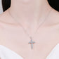 Adored 925 Sterling Silver Cross Moissanite Necklace
