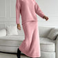 Round Neck Dropped Shoulder Top and Midi Skirt Sweater Set